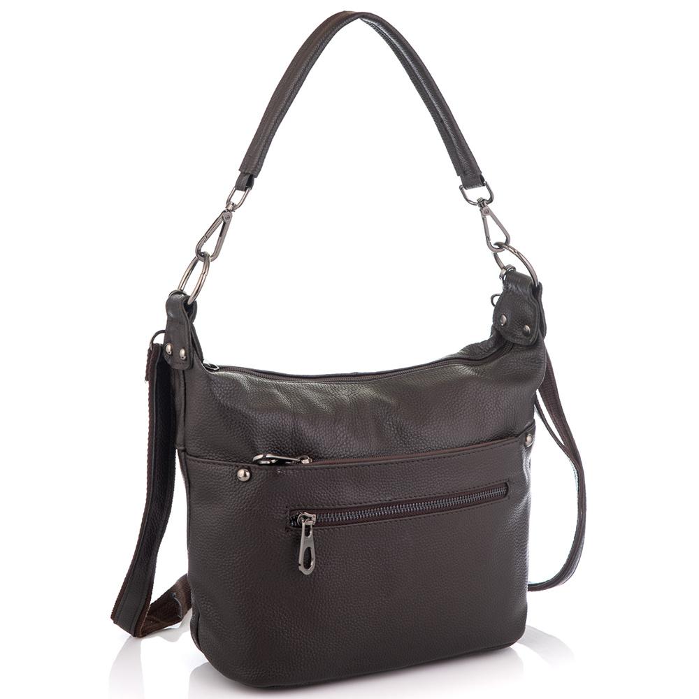 

Кожаная женская сумка коричневая Riche NM20-W9009DB
