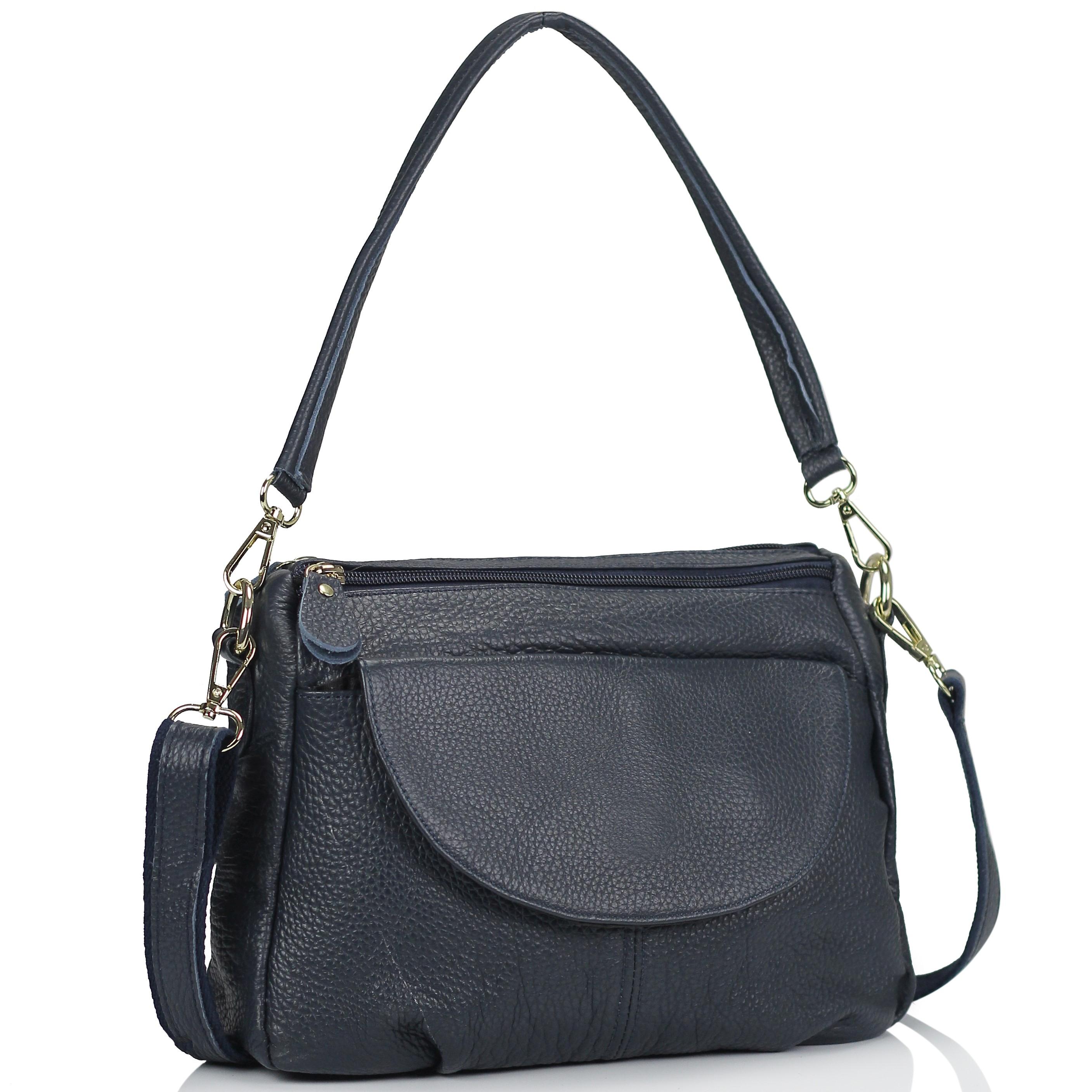 

Женская кожаная сумка синяя Riche NM20-W1195BL
