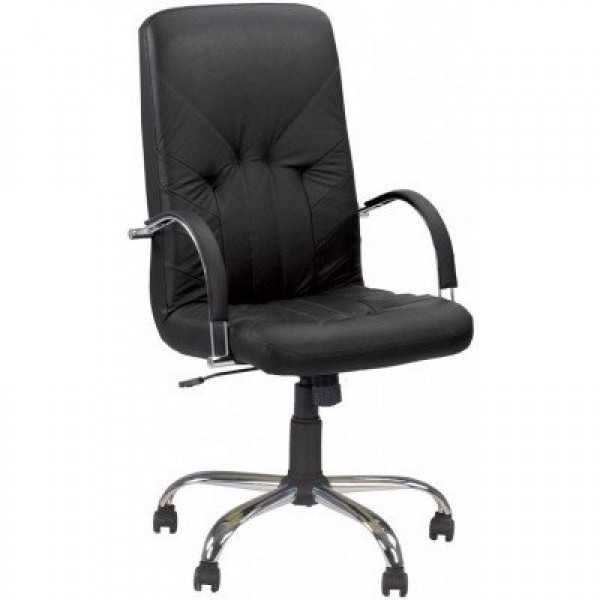 

Кресло офисное для кабинета MANAGER steel AL68 с механизмом Anyfix, алюминиевая база, подлокотники с обитыми накладками, обивка экокожа ECO 30 Новый Стиль цвет Черный