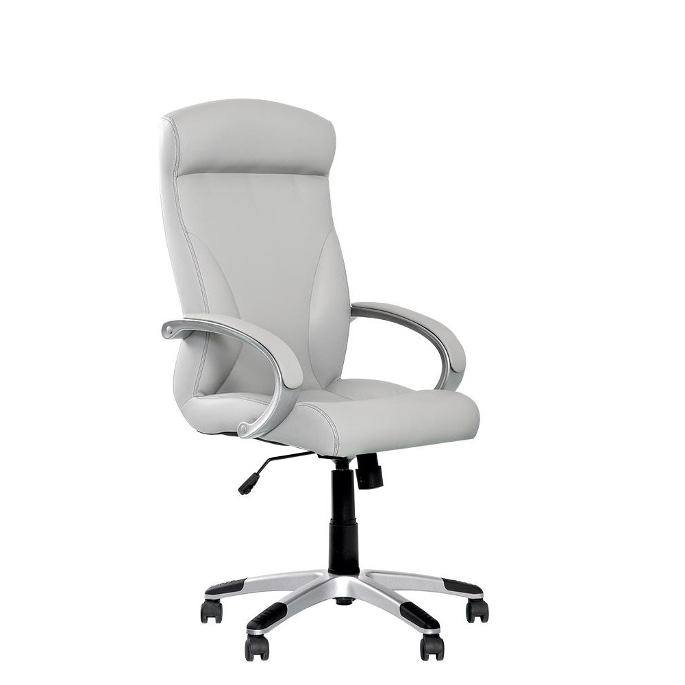 

Кресло офисное для кабинета RIGA PL35 с механизмом Anyfix, пластиковая база, подлокотники с обитыми накладками, обивка экокожа ECO 50 Новый Стиль цвет Белый