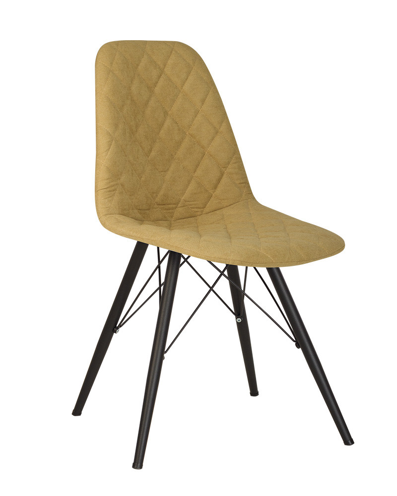 

Обеденный стул кухонный LIYA 4LX black каркас - металл цвет Черный, обивка - ткань Soro-40 цвет Горчичный Новый Стиль