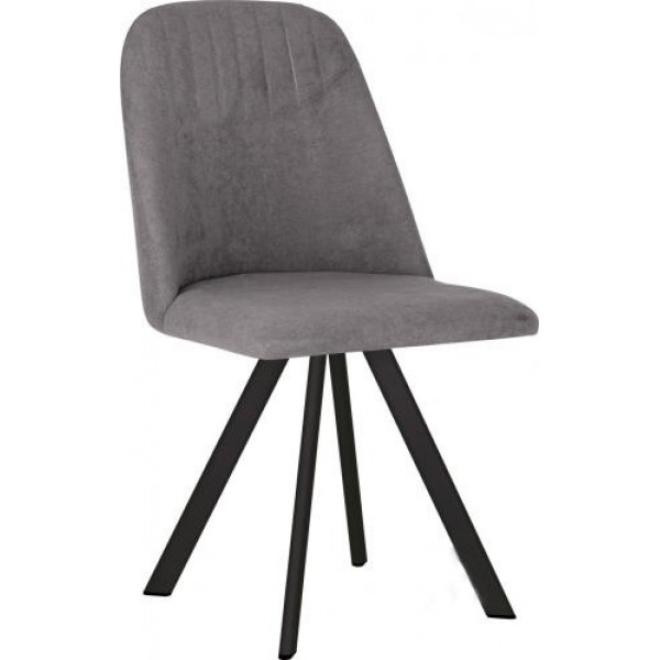 

Обеденный стул кухонный MILANA 4L black каркас - металл цвет Черный, обивка - ткань SORO-93 цвет Серый Новый Стиль