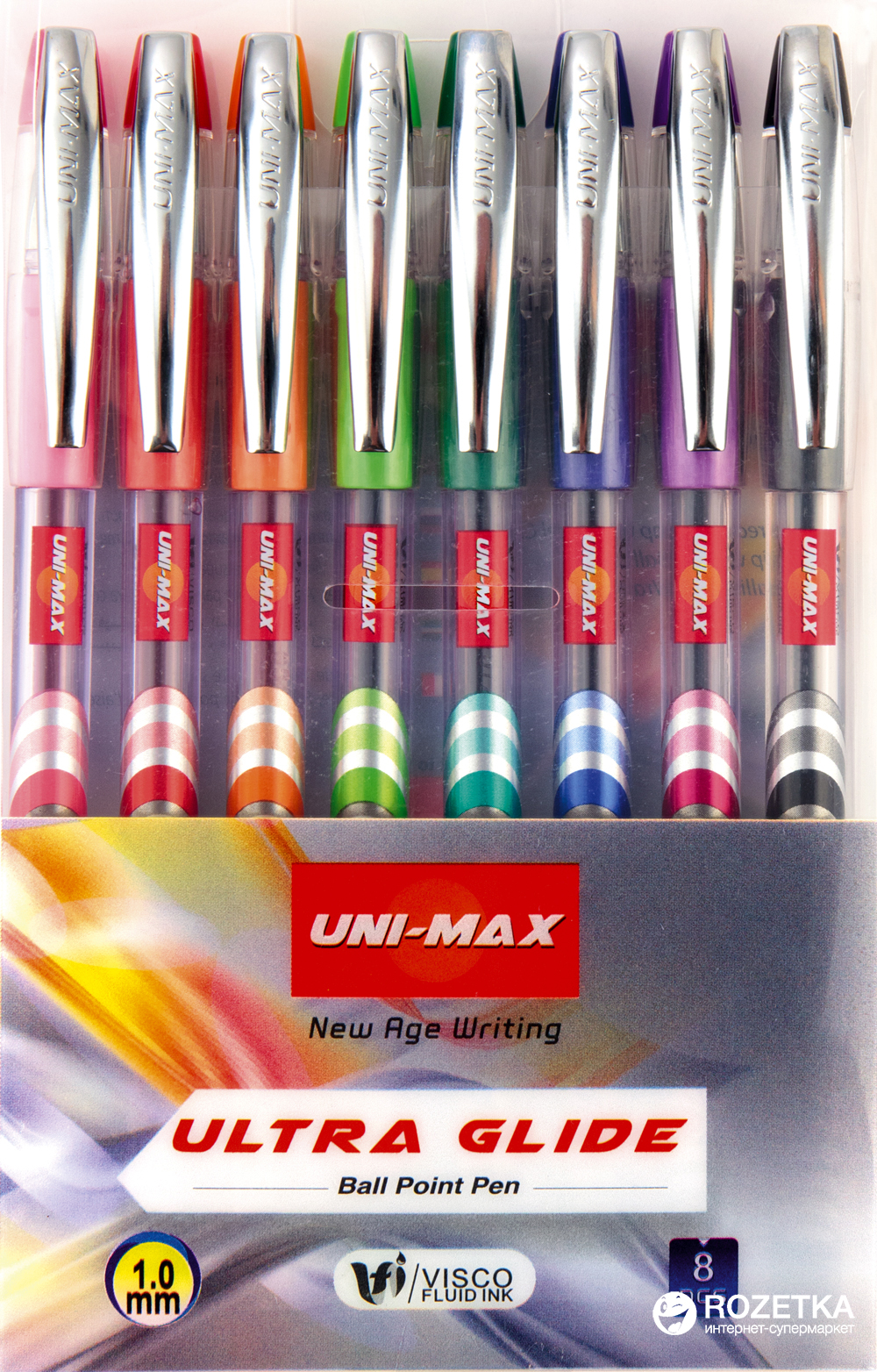 

Набор шариковых ручек Unimax Ultraglide Ассорти 8 цветов чернил 1 мм 8 цветов корпуса (UX-116-20)