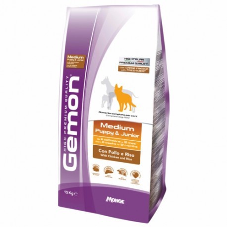 

Сухой корм Gemon Dog Medium Puppy&Junior курица с рисом для щенков средних пород 15 кг