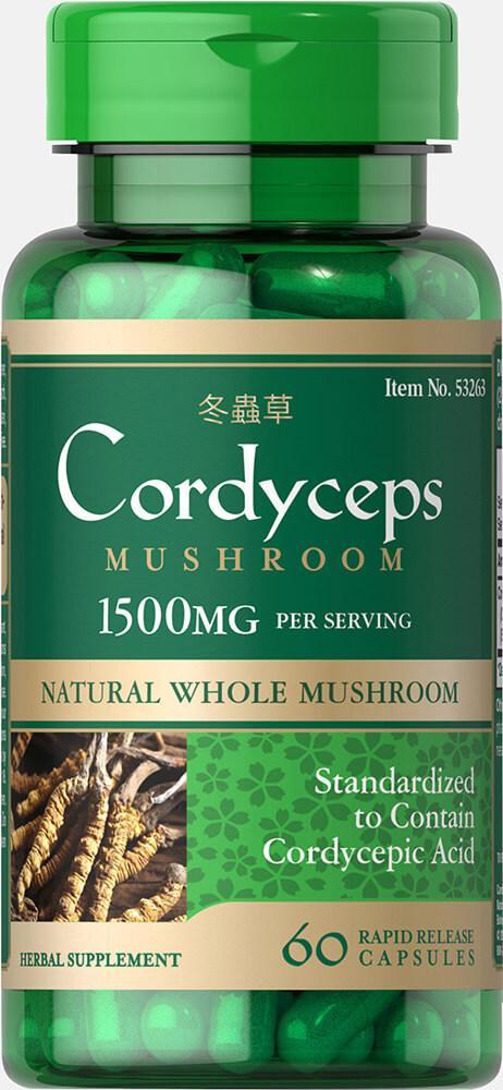 

Препарат для омоложения Puritan's Pride Cordyceps Mushroom 750 мг 60 капсул (333658)