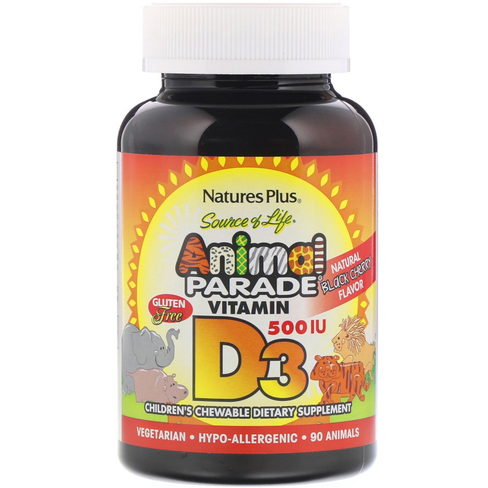 

Витамины для детей Natures Plus Animal Parade Vitamin D3 90 таблеток (333424)