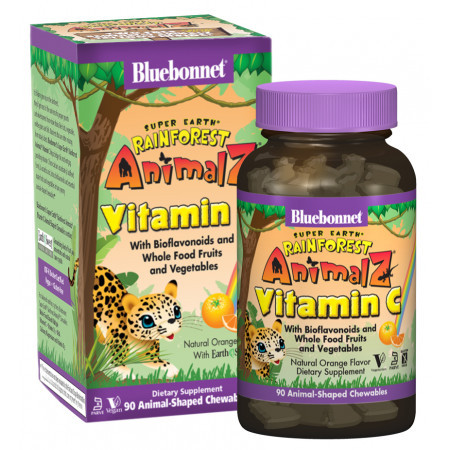 

Витамин С для детей Bluebonnet Nutrition Rainforest Animalz Vitamin C 90 таблеток (333064)