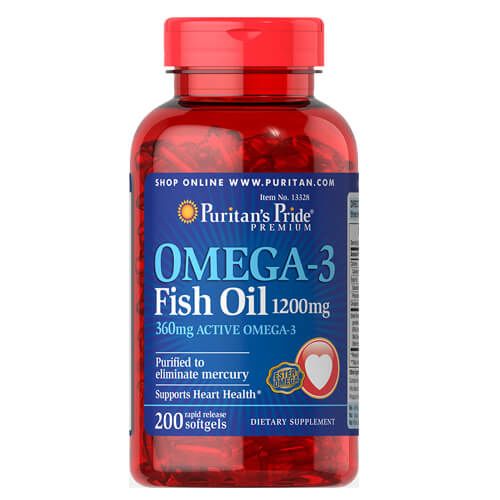 

Комплекс незаменимых жирных кислот Puritan's Pride Omega 3 Fish Oil 1200 mg 200 капсул (333685)