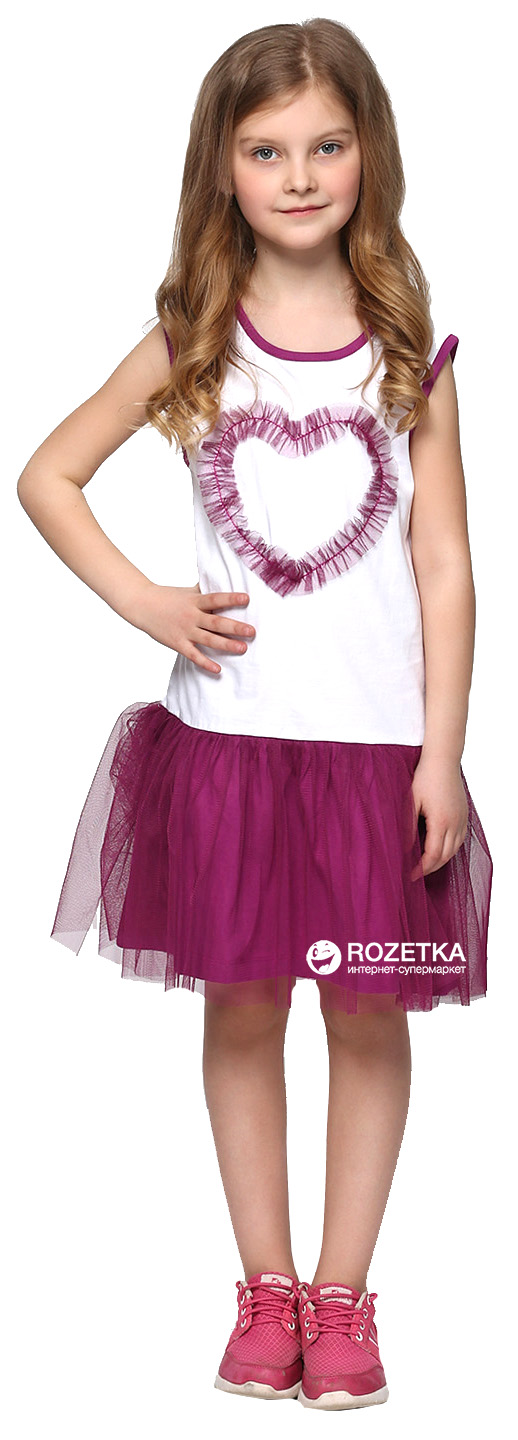 Акція на Дитяче літнє фатинове плаття для дівчинки Vidoli G-16096S 104 см Фіолетове від Rozetka