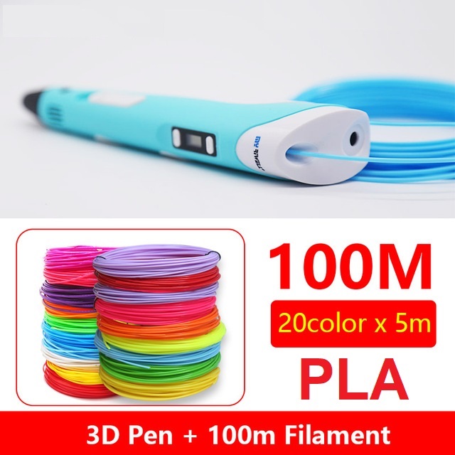 

3D-ручка MYRIWELL RP-100B Yellow + 100m (20 цветов) PLA пластика