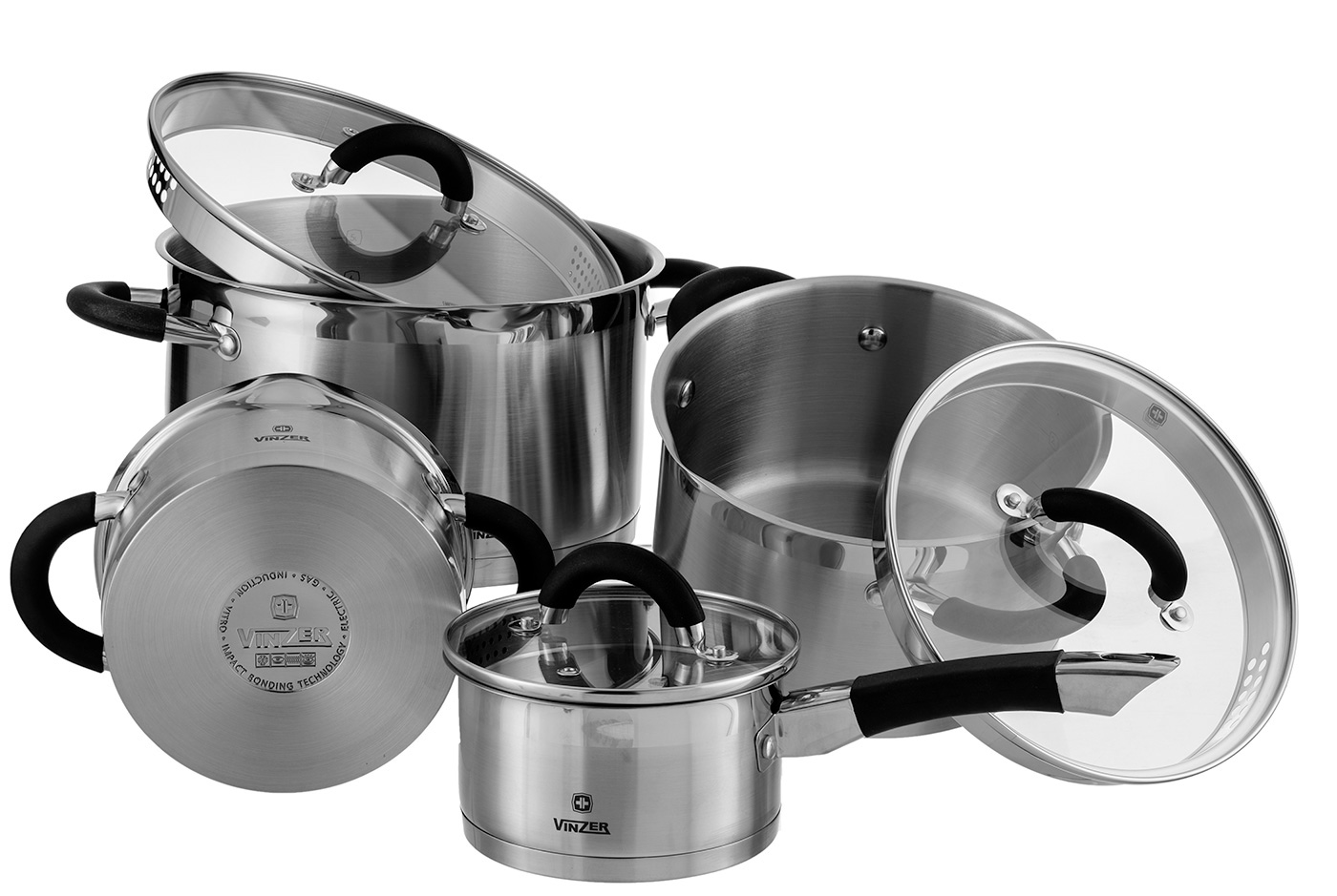 

Набор посуды Vinzer Progresso 9 предметов
