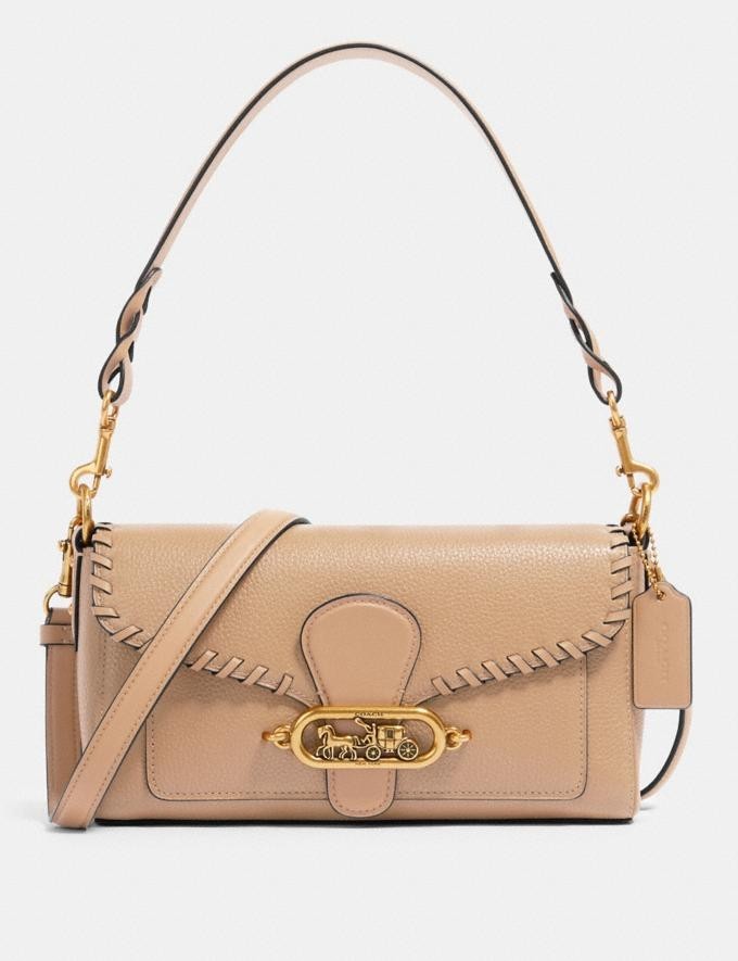 

Сумка женская кожаная Coach Jade Shoulder Bag With Whipstitch бежевый