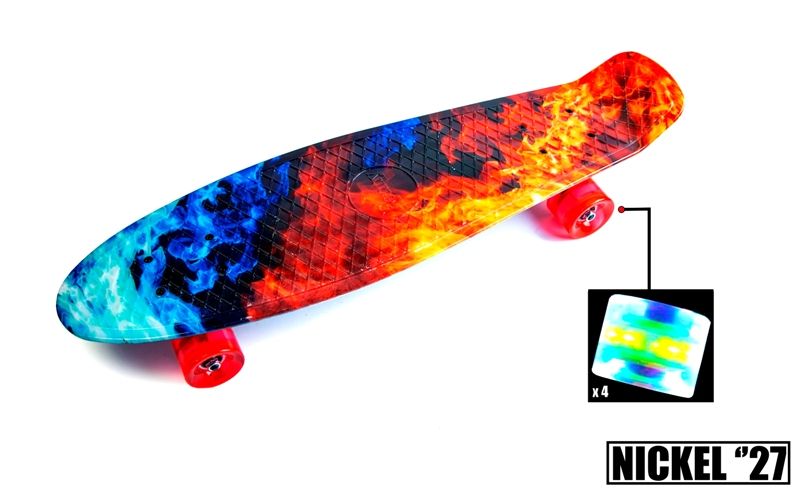 

Penny Board Nickel 27" "Fire and Ice" Светящиеся колеса.