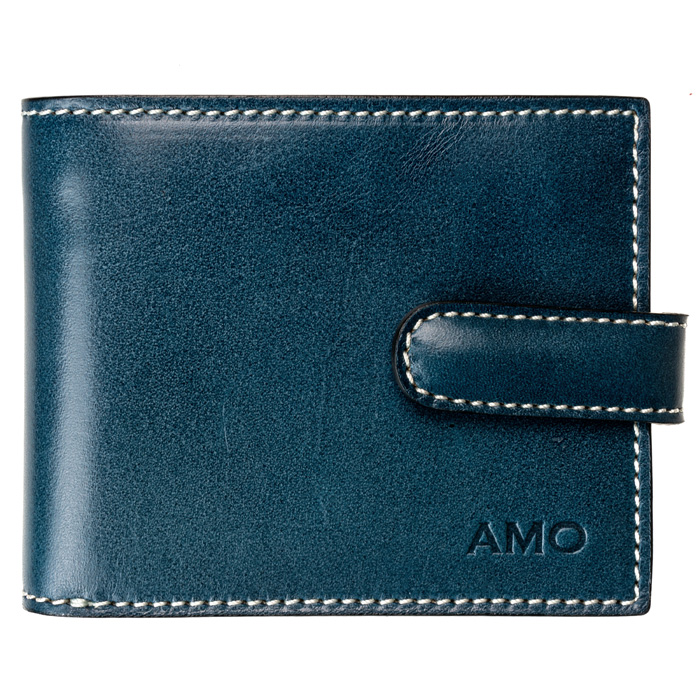 

Портмоне AMO ACCESSORI AMOf2039blue из натуральной кожи Синий