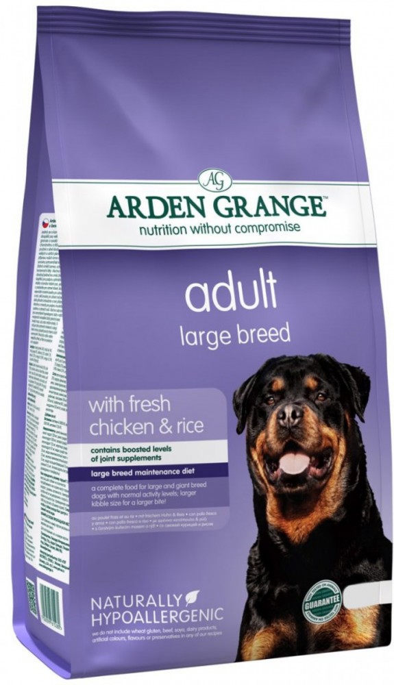 

Сухой корм Arden Grange Adult Dog Large Breed для взрослых собак крупных пород со свежей курицей и рисом 12 кг (AG615341)