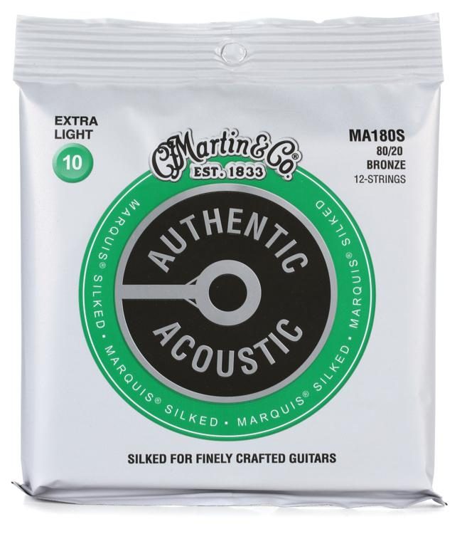 

Струны для гитары MARTIN MA180S Authentic Acoustic Marquis Silked 80/20 Bronze Extra Light (10-47)