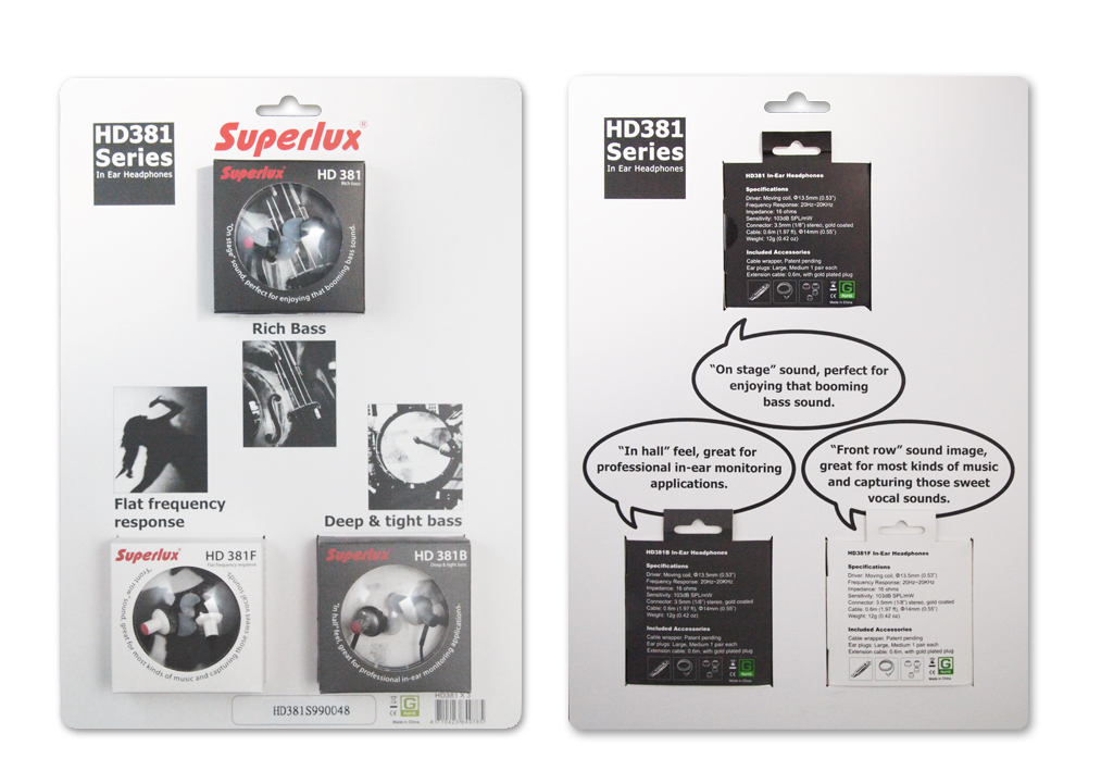 

Наушники набор 3 пары SUPERLUX HD-381 SET