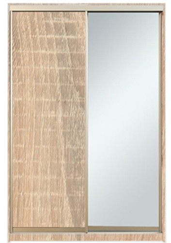 

Шкаф-купе Алекса 220х45x120 Дуб сонома фасады ДСП+Зеркало профиль Серебро