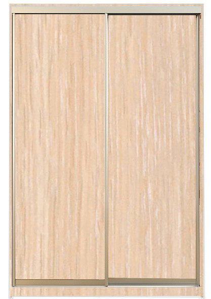 

Шкаф-купе Алекса 220х45x140 Дуб молочный фасады ДСП профиль Серебро