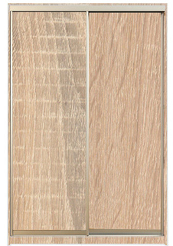 

Шкаф-купе Алекса 220х45x150 Дуб сонома фасады ДСП профиль Серебро