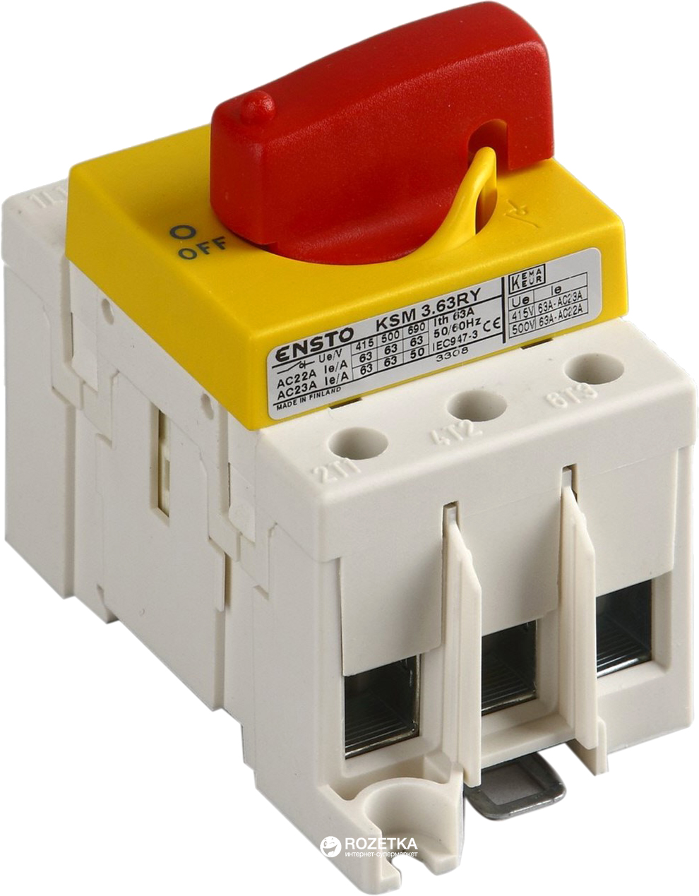 

Вимикач навантаження Ensto 3 x 125 A (KSM3.125RY)