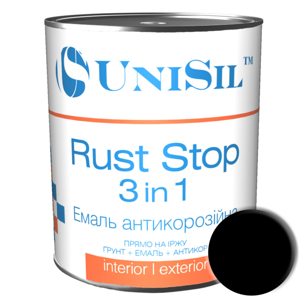 

Емаль антикорозійна Rust Stop 3 in 1, Чорна, 2.5л