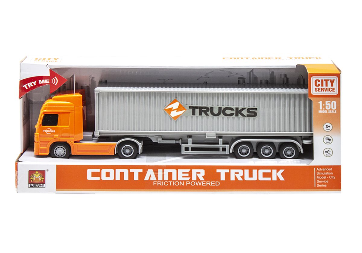 

Трейлер Container truck оранжевый MiC (WY795A/B) (130549)