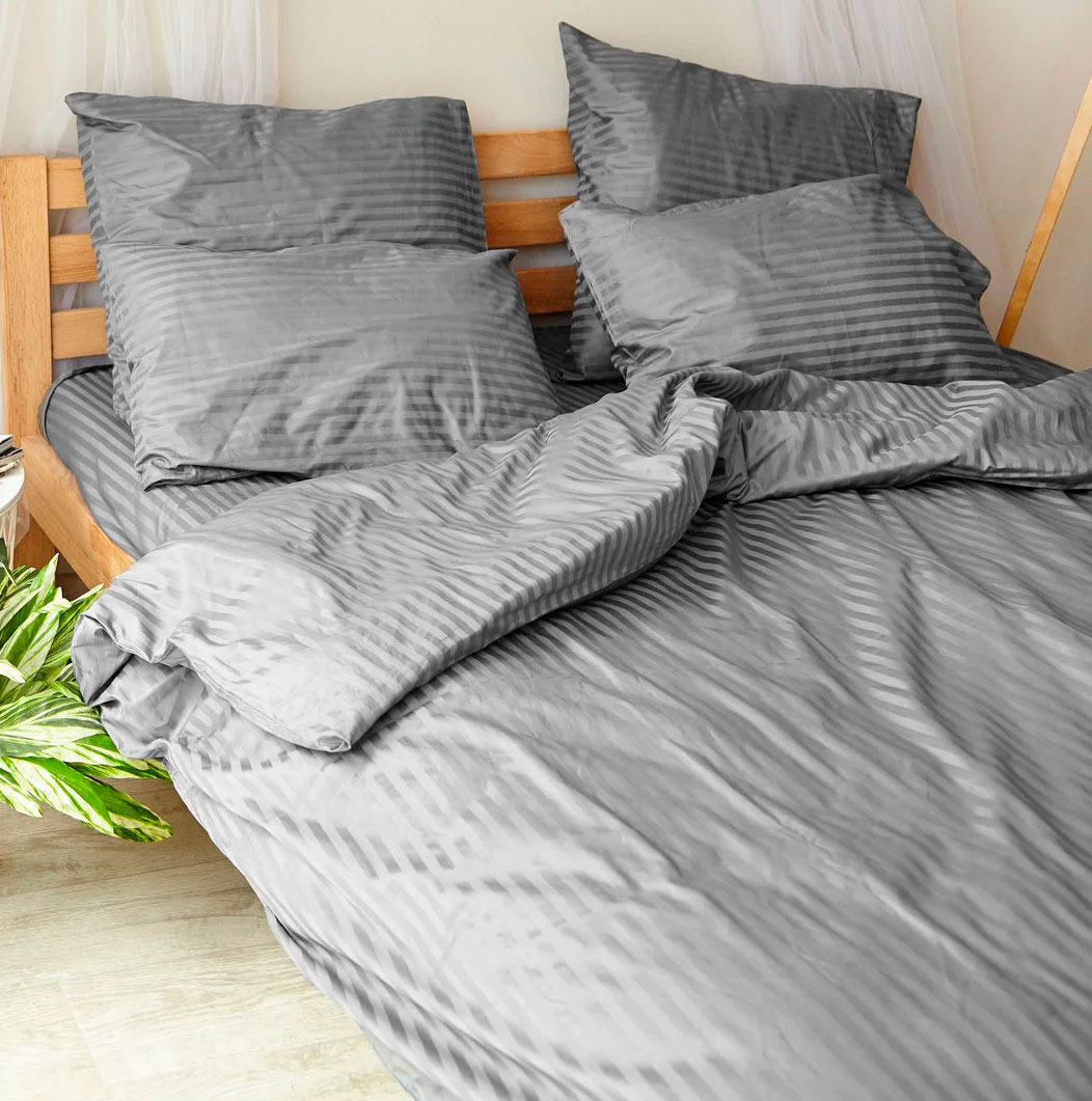 

Комплект постельного белья Dobryi Son Home Line Блэк Страйп двуспальный (H04D)