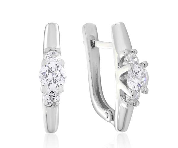 

Серьги из белого золота с камнями SWAROVSKI Zirconia "Орион", С4194/1SW