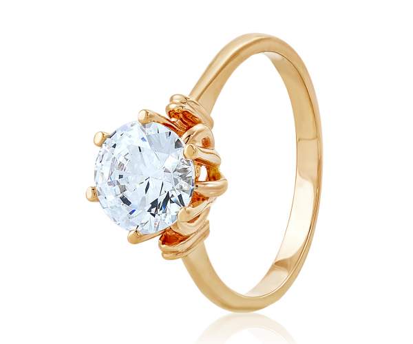 

Кольцо золотое с камнем SWAROVSKI Zirconia "Дионис", КД4142SW, 17 размер