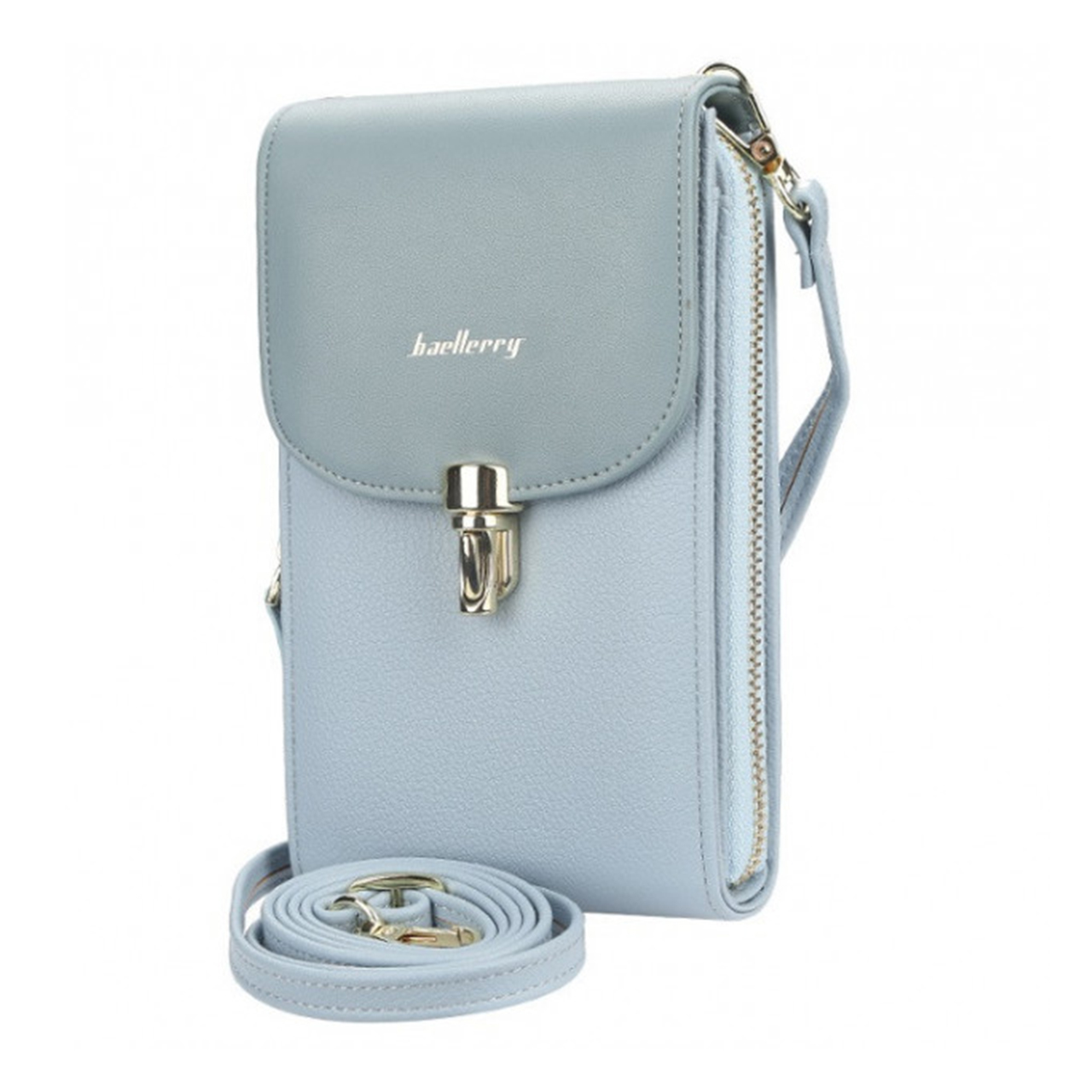 

Женский клатч Lesko N8593 Blue Ladies Phone Bag кошелек с ремешком через плечо