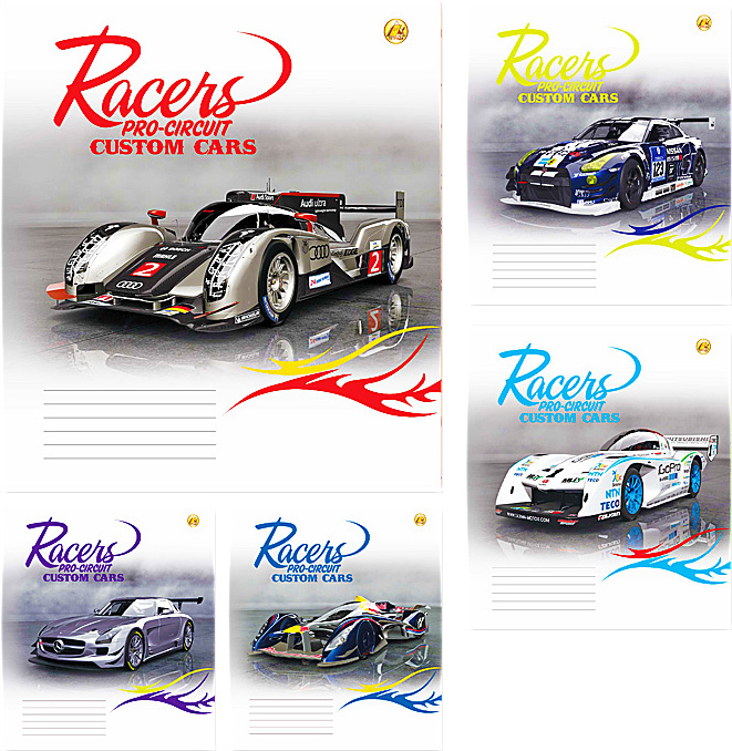 

Набор тетрадей ученических 25 шт Тетрада Скорость А5 в линейку 12 листов (5 дизайнов) (12101)