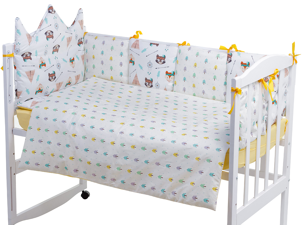 

Детская постель Babyroom Classic Bortiki-01 желтый-белый