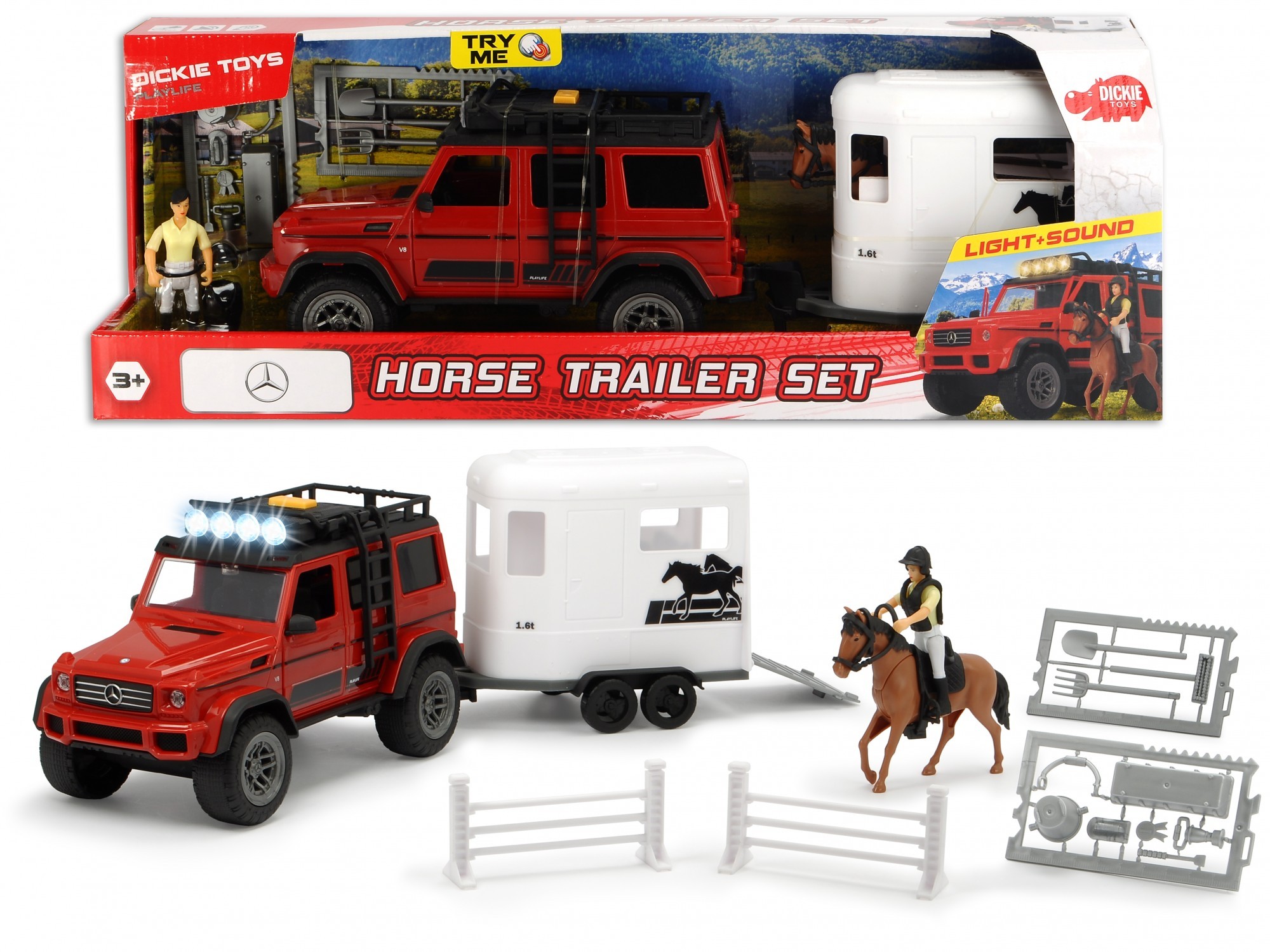 

Игровой набор Dickie Toys Playlife Перевозка лошадей с внедорожником (3838002)