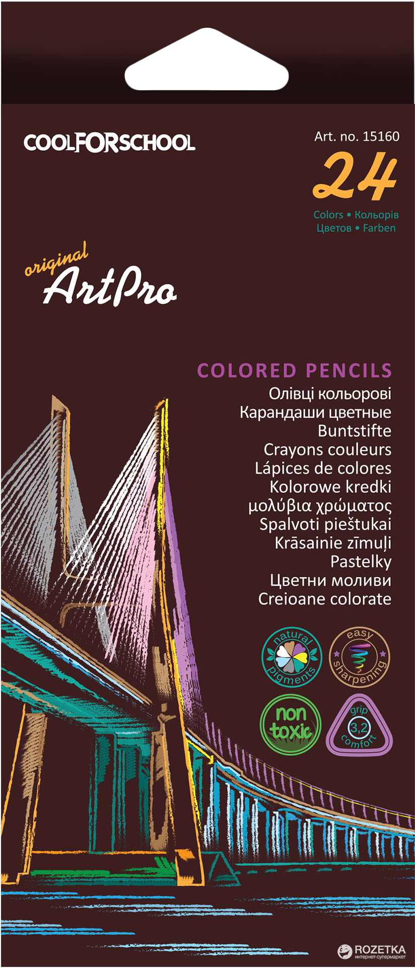 

Карандаши цветные профессиональные Cool for School Art Pro 24 цвета (CF15160)
