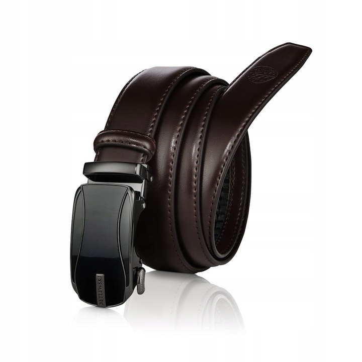 

Ремень кожаный мужской Betlewski с автоматической пряжкой коричневый (C30-MY br) 110 см