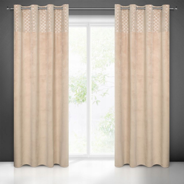

Дизайнерская штора EuroFirany HAZEL 140 х 250 см (EU-372892) бежевая