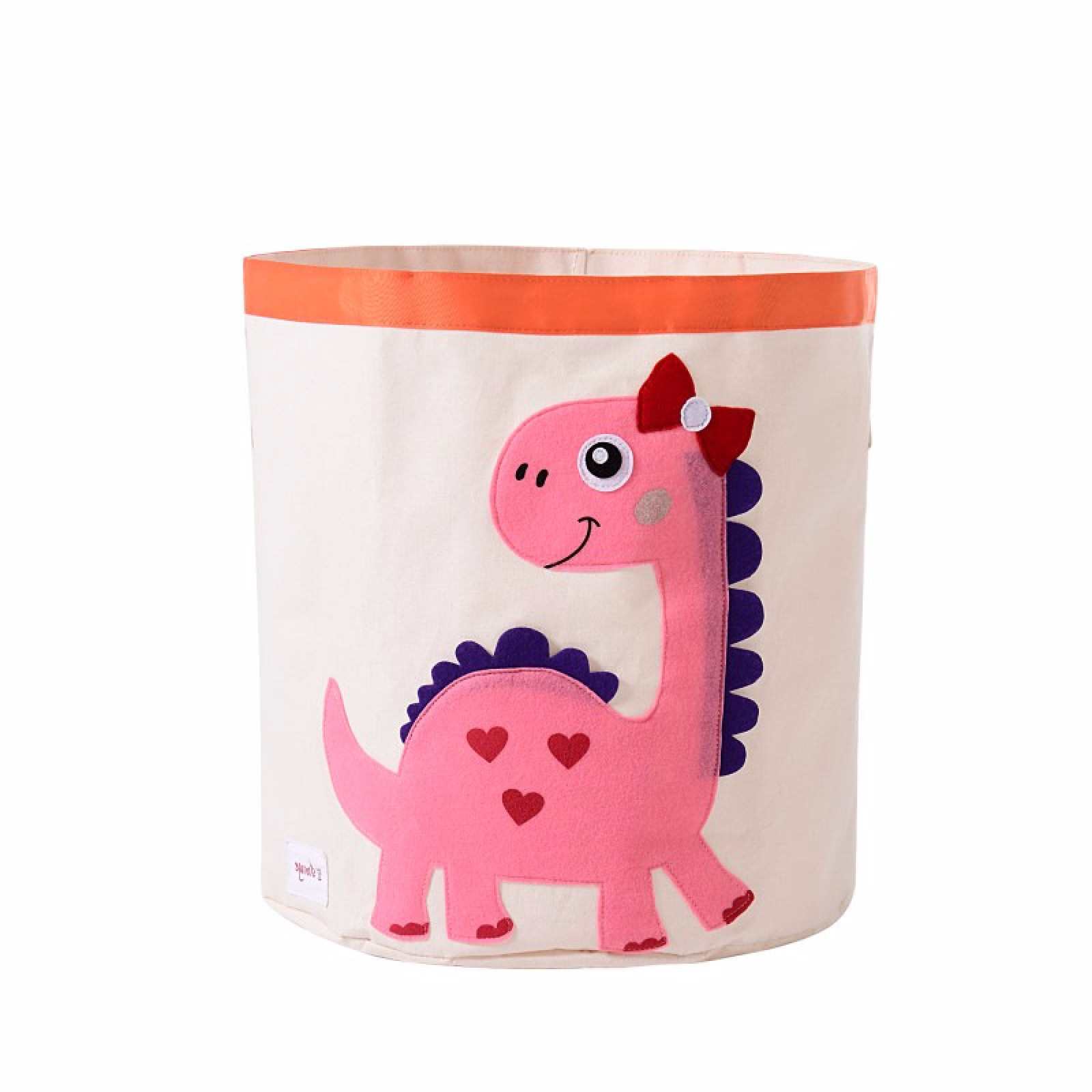 

Корзина для игрушек белая Розовый Дино (K405 )