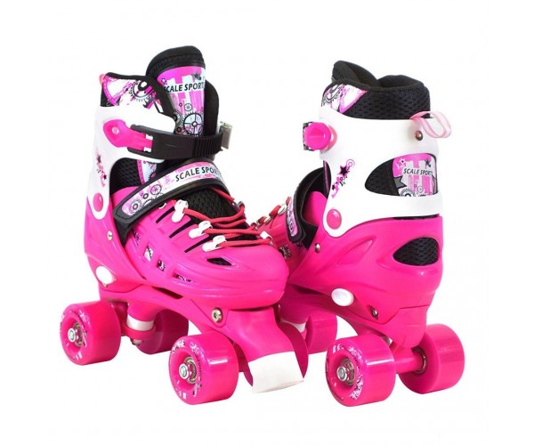 

Ролики-квады Scale Sports 34-38, Малиновые