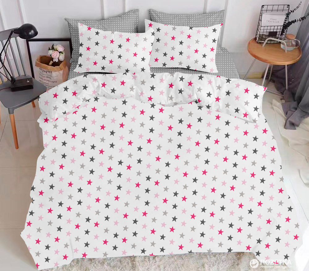 

Комплект постельного белья Cosas Ранфорс Star Rose Grey Drop 160х220 см