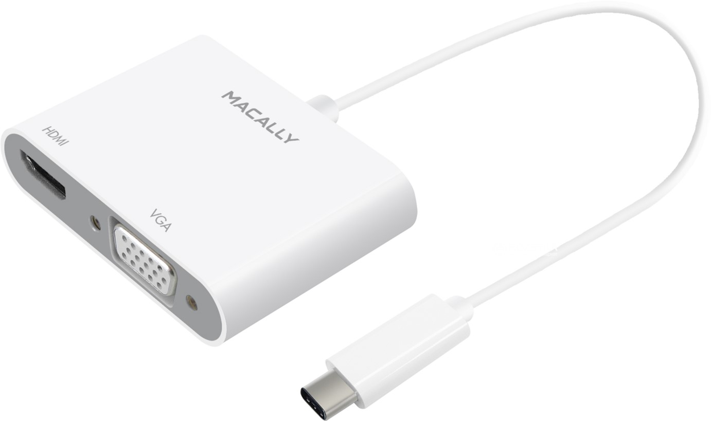 

Адаптер Macally USB-C to HDMI/VGA White