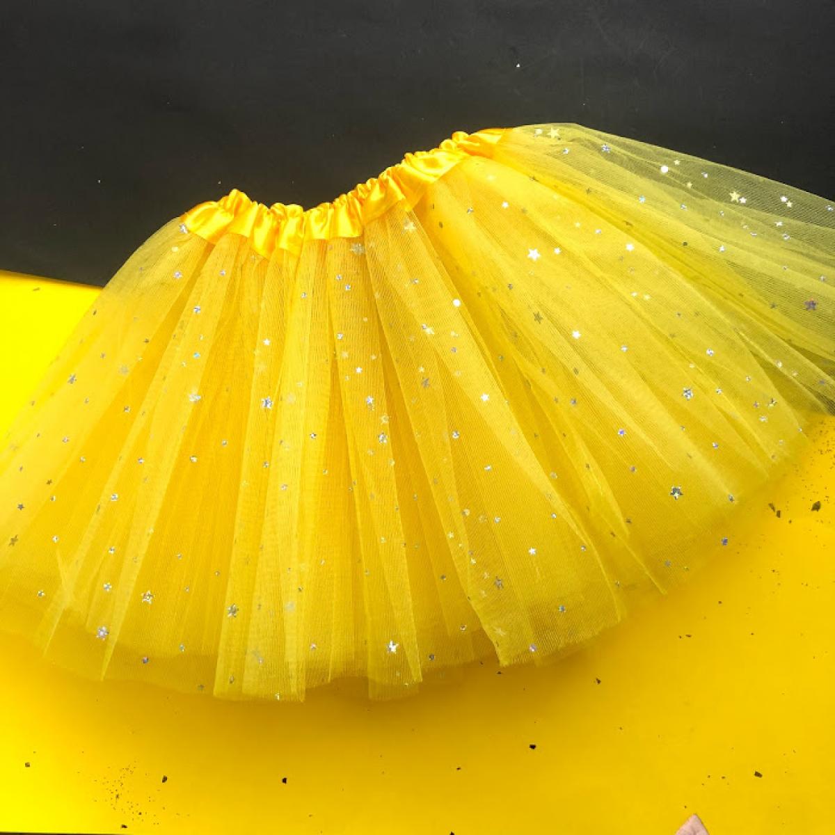 Желтая фатиновая юбка для девочки
