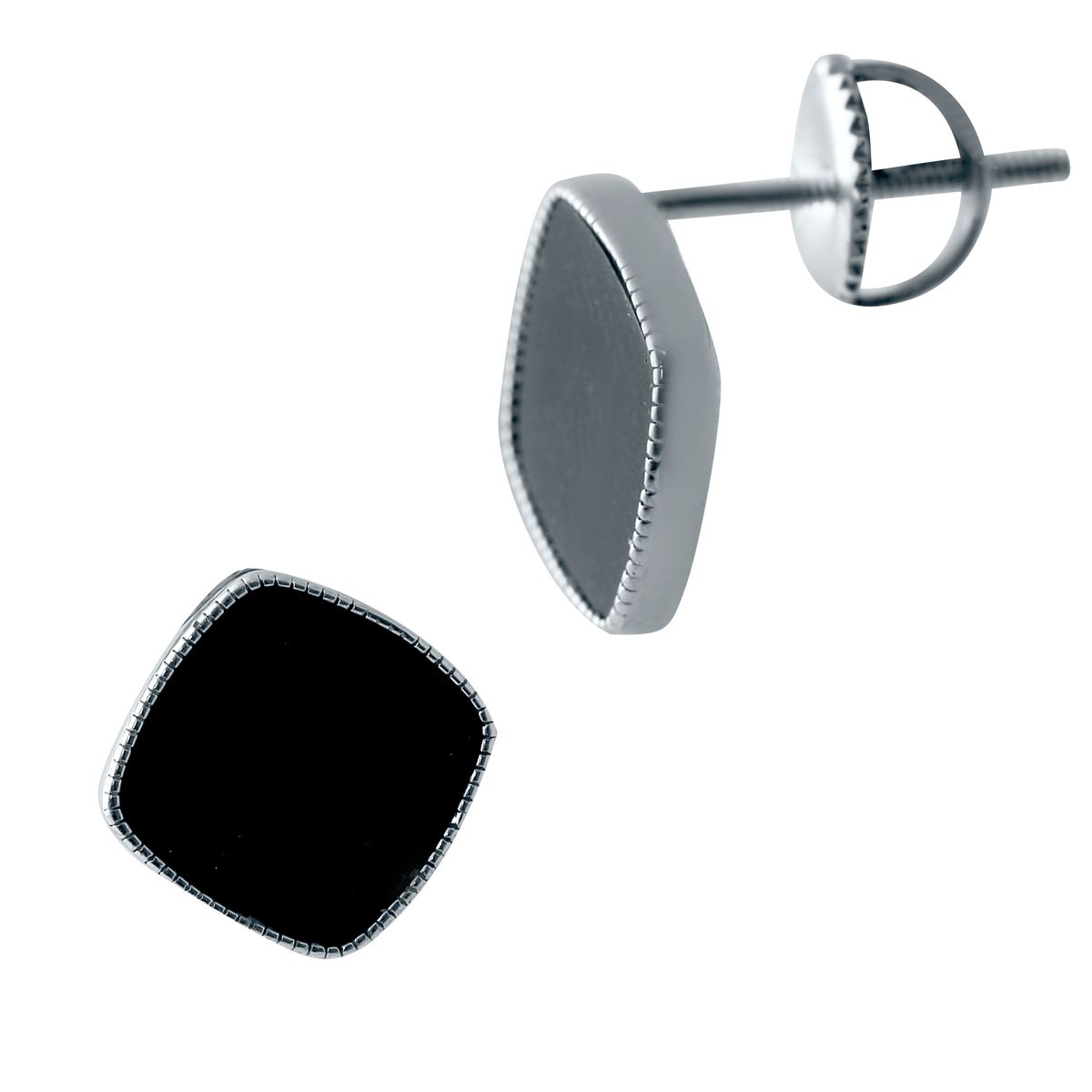 

Серебряные серьги SilverLine с натуральным ониксом
