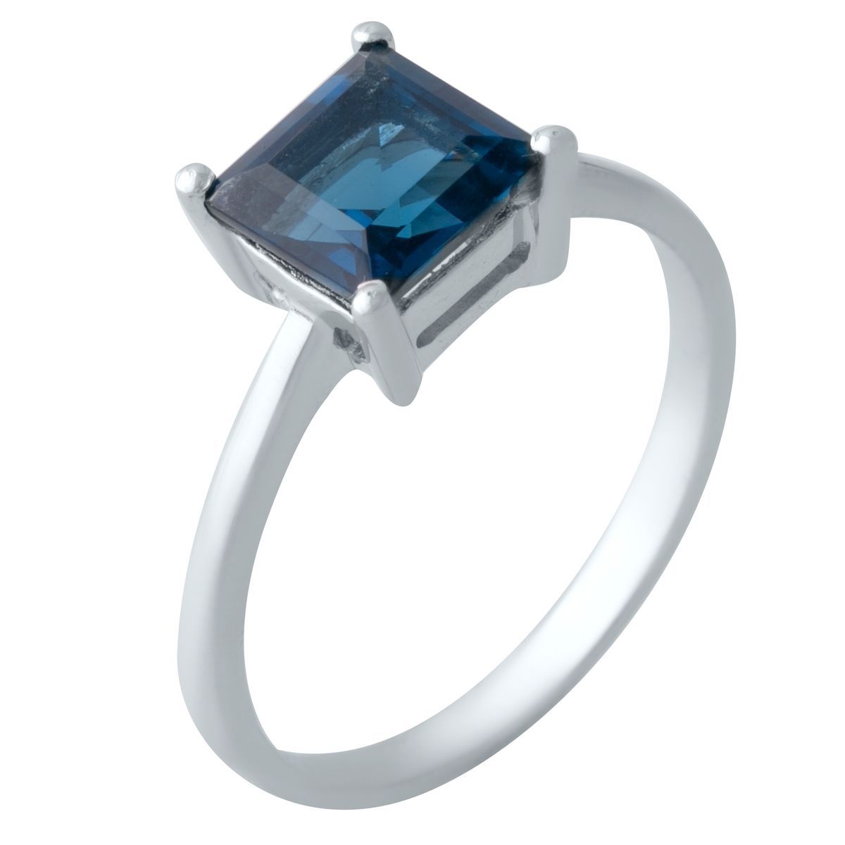 

Серебряное кольцо SilverLine с натуральным топазом Лондон Блю 18 размер
