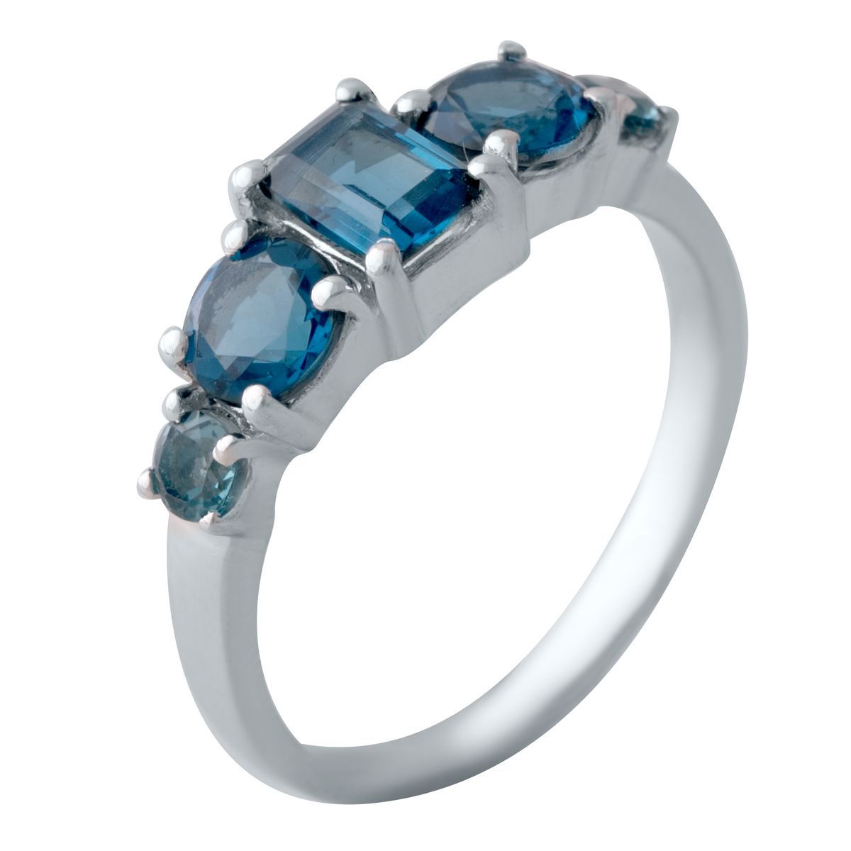 

Серебряное кольцо SilverLine с натуральным топазом Лондон Блю 18 размер
