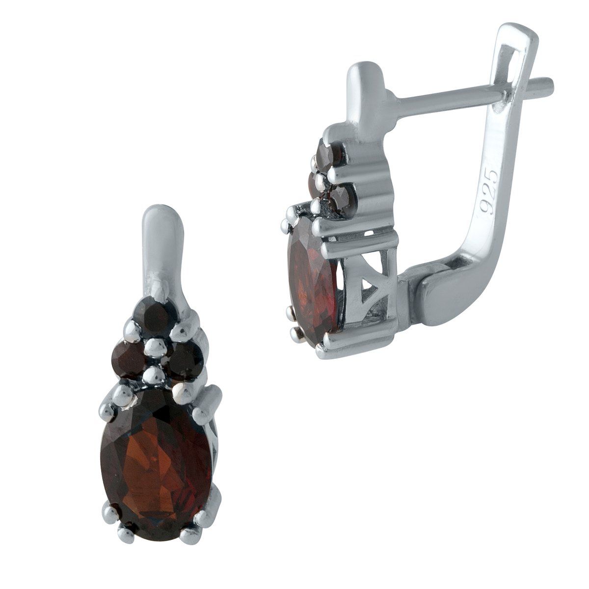

Серебряные серьги SilverLine с натуральным гранатом