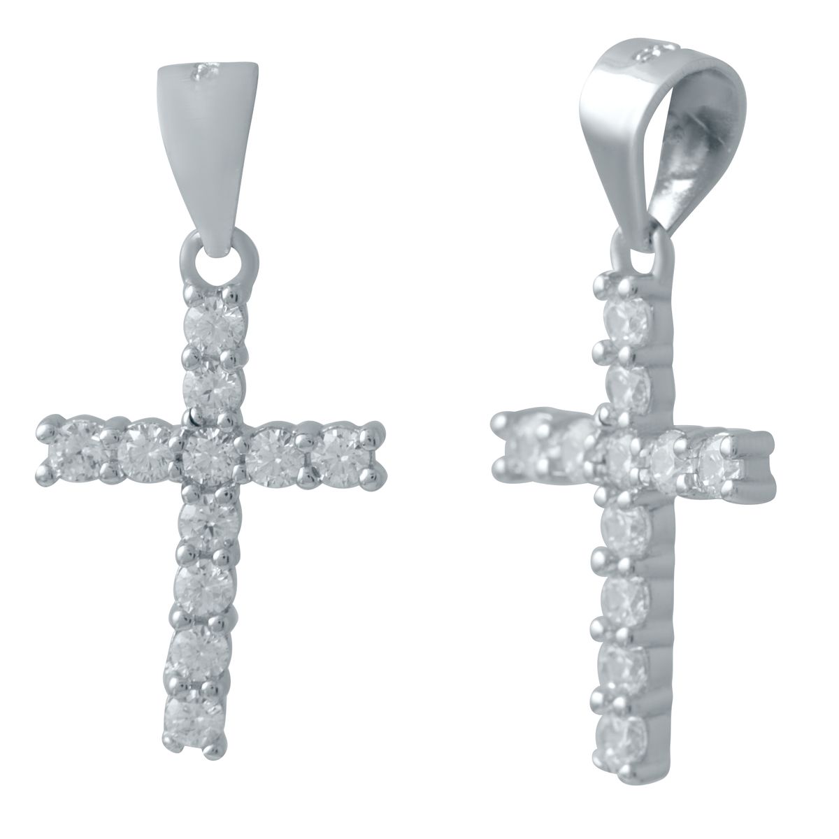 

Серебряный крестик SilverLine с фианитами