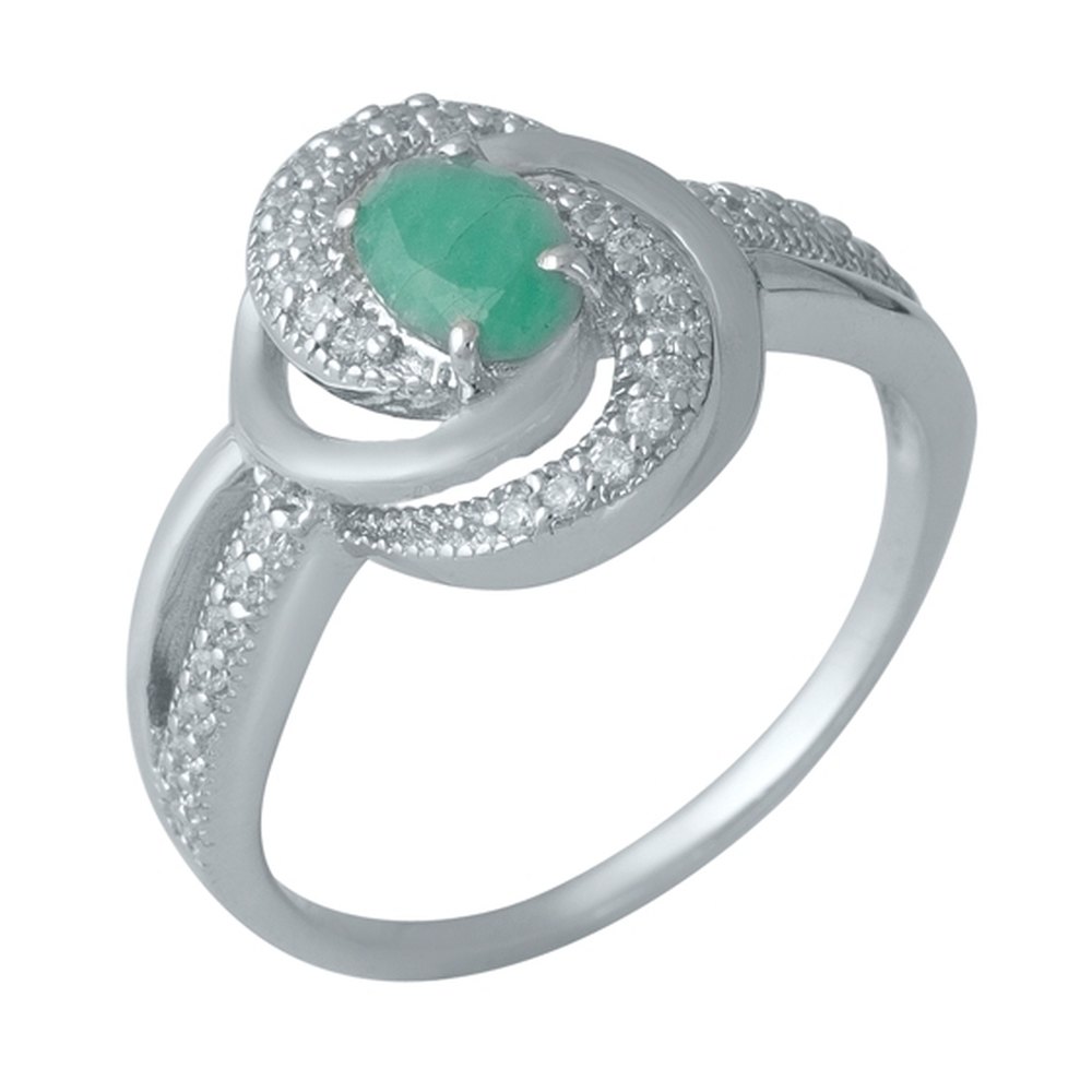 

Серебряное кольцо SilverLine с натуральным изумрудом 0.737ct 17.5 размер