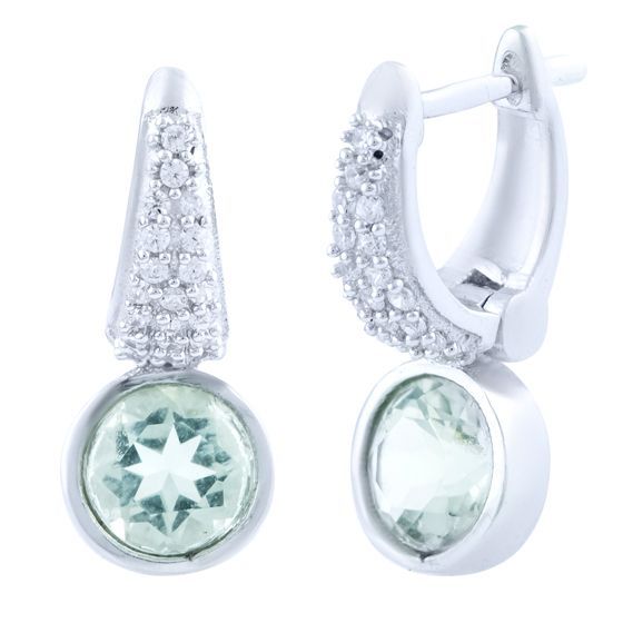 

Серебряные серьги SilverLine с натуральным зеленим аметистом