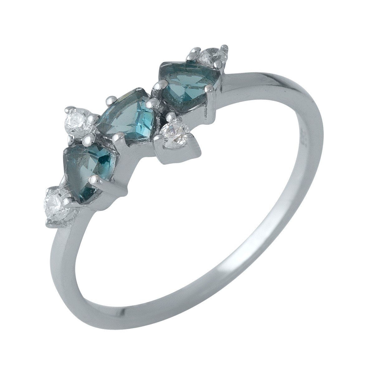 

Серебряное кольцо SilverLine с топазом Лондон Блю 0.583ct 17.5 размер